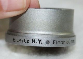 Vintage Rare Leica E.  Leitz York Chrome Fison Lens Hood For 50mm Elmar