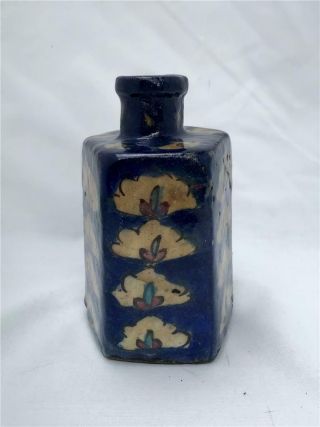 Antique English Cobalt Glazed Arts And Crafts Pottery Bottle
