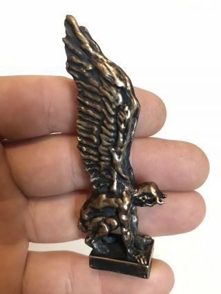 Quality Vintage Solid Bronze Miniature Fallen Angel Sculpture Devil/satan