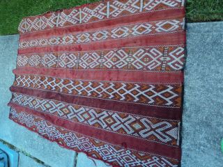 Vintage /antique Hand - Woven Wool Rug 71 " X 48 "