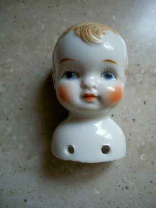 Small Vintage Porcelain Baby Doll Head Hand Painted