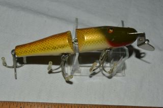 Vintage Creek Chub Jointed Pikie Wood Glass Eyes Golden Shiner? Color