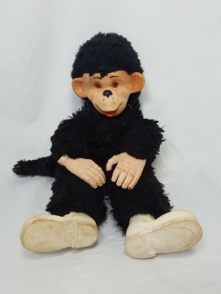 Vintage 1950s Zippy Zip The Chimp Monkey Stuffed Plush Rubber Face