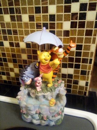 Rare Disneys Winnie The Pooh And Friends Musical Water Fountain With Umbrella
