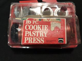Rare Mirro Vintage Cookie Pastry Press Aluminum 11 Discs/plates/3 Tips