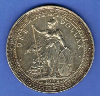 Straits Settlements - 1902 - One Dollar - Rare Silver Coin 26.  82 Grams