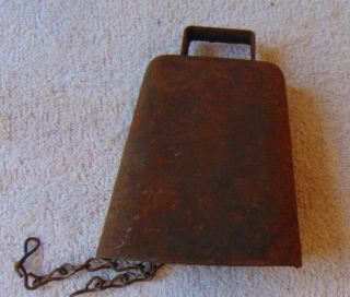Antique Hand Forged Metal Cow Goat Bell Ozark Christmas Rustic Decor Rusty 4 1/2