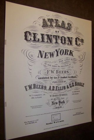 1869 Clinton County Ny Atlas Map Fw Beers Altona Clinton Champlain 1977 Reprint