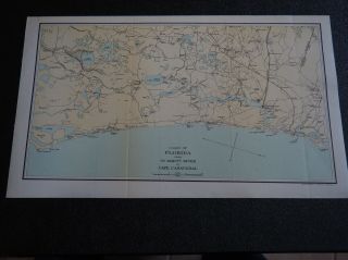 Antique Map " Coast Of Florida From St Mary 