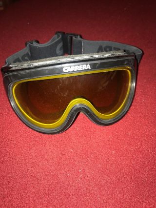 Rare Vintage Carrera Goggles Black White Yellow Cosmo Carbonflex Ultrasight Htf