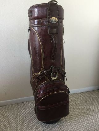Rare Vintage Ben Hogan Golf Maroon Staff Bag 9.  5 " Cart 6 - Way