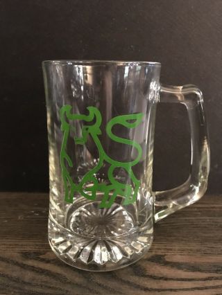 Stock Market Merrill Lynch Green Bull Glass Mug Rare