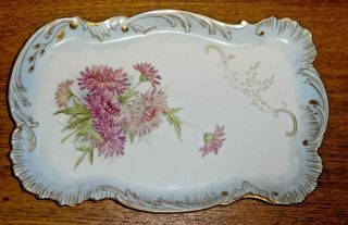 Antique Martial Redon & Co Limoges France Porcelain Hand Painted Dresser Tray