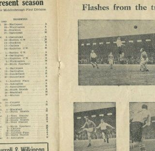 RARE Middlesbrough v Everton prog 20/8/49 Div 1 1949/50 2