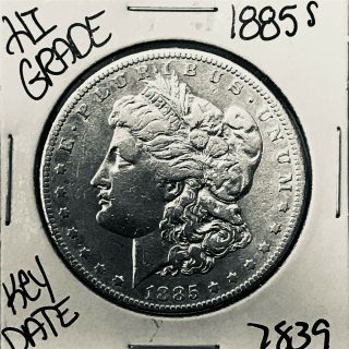 1885 S Morgan Silver Dollar Coin 7839 Rare Key Date
