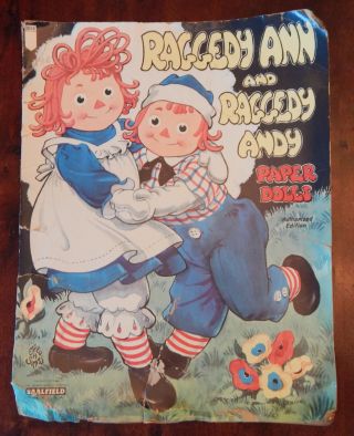 Vintage Raggedy Ann & Andy Paper Dolls By Johnny Gruelle (saalfield,  1957)