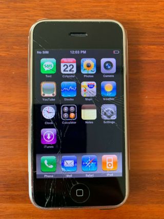 Apple Iphone 1st Generation 2g Rare Ios 1 - 8gb - Black
