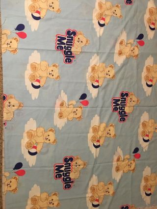 Vintage Twin Flat Sheet Snuggle Me Teddy Bear Fabric Softener Fabric Exc Cond.