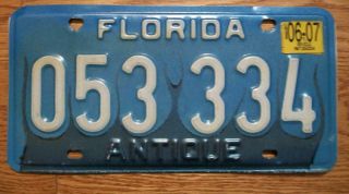 Single Florida License Plate - 2007 - O53 334 - Antique