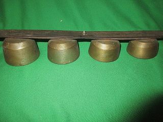 Antique Horse Drawn Sleigh Buggy Brass Shaft Bells Chimes W 3 Clappers Each