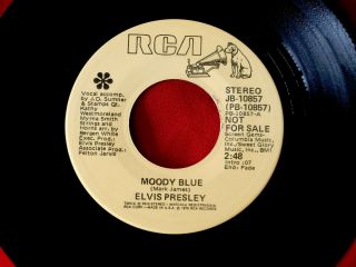 Elvis Presley Moody Blue Rare Promo She Thinks I Still Care Rca Pop 45