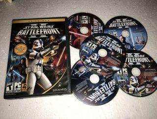 Star Wars Battlefront Ii 2 Pc Cd Rom (rare 5 Disc Version) Pc 2005 With Key Ised