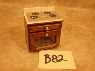 B82 Vintage Dollhouse Miniature Furniture Wood Cook Stove Oven