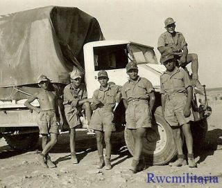 Rare Wehrmacht Afrika Korps Troops W/ Impressed British Lkw Truck (2)