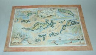 Flukes Map British Virgin Islands Signed Roger Ellis
