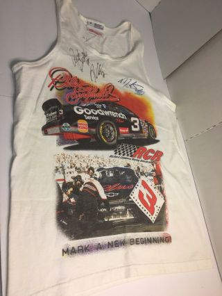 Competitors View Muscle Shirt Size M Dale Earnhart Rare Signed By 4 Drivers