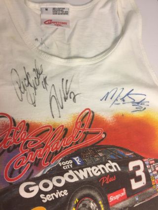 Competitors View Muscle Shirt Size M Dale Earnhart Rare Signed By 4 Drivers 2