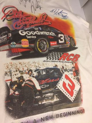 Competitors View Muscle Shirt Size M Dale Earnhart Rare Signed By 4 Drivers 3