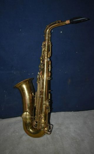 Rare Pan American Conn Alto Brass Saxophone - - Pat.  Dec.  8,  1914