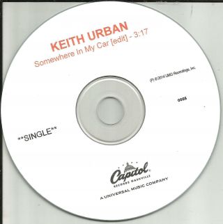 Keith Urban Somewhere In My Car W/ Rare Edit Tst Press Promo Dj Cd Single 2014