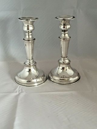 Quality Vintage Viners Silver Plated On Copper Candlesticks - SHEFFIELD 2
