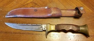 Vtg Rare Olsen Knife Co Solingen Germany Fixed Blade Hunting Knife W/sheath