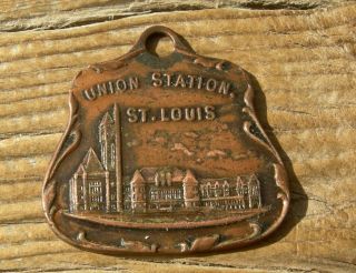 Antique 1904 Union Station St Louis Worlds Fair Missouri Railroad Depot Pict Fob