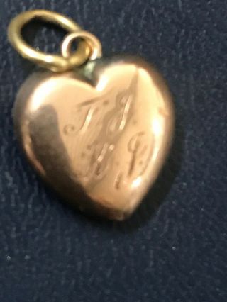 Vintage Antique 9ct Engraved Rose Gold Heart Locket Pendant Estate Piece