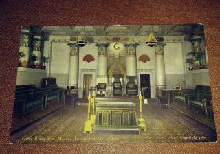 Rare Antique Postcard Nr,  1909 Colorado Springs Lodge Room East Masonic Temple