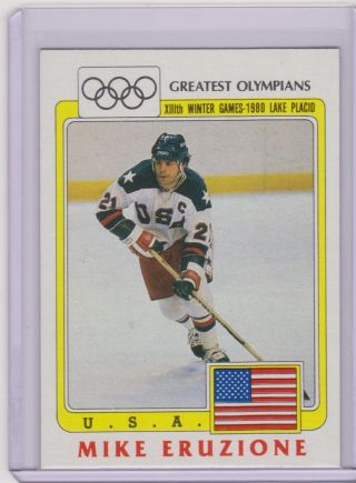 Rare 1983 Olympic Mike Eruzione Black Ring Card 36 1980 Hockey Gold Multiples
