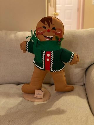 Vintage Annalee Christmas Doll 1991 Large Gingerbread Man 20 " Christmas Holiday