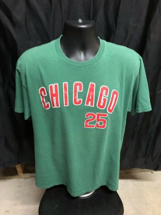 Derek Lee Chicago Cubs Jersey T Shirt,  25,  Men 