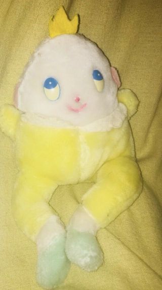 Rare Vintage Baby Humpty Dumpty Eden Old Fashion Rattle Chime Plush Toy