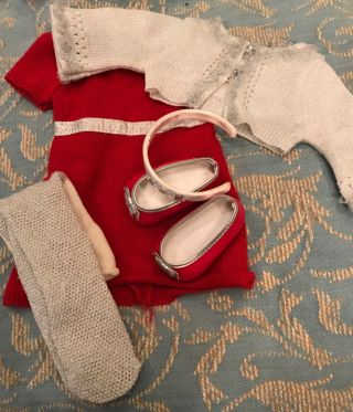 Authentic American Girl Doll Clothes Ruby & Ribbon Dress Rare