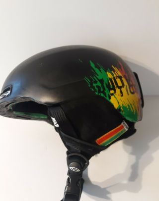 Smith Maze Snowboarding Helmet Matte Black/rasta Design Mens Size M Rare