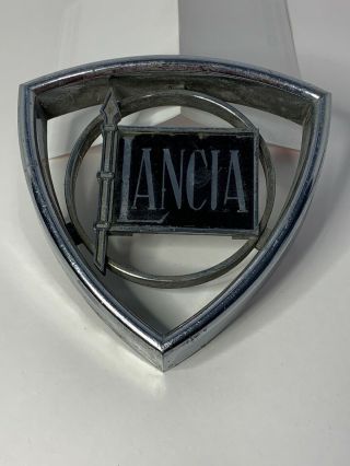 Vintage Lancia Emblem Badge Brevettato Oem Crome Antique Sign L@@k