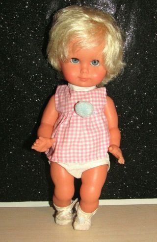 Rare Vintage Gotz Puppe Doll Platinum Blonde 12” All Vinyl & Dressed Lovely Doll