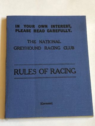 1946 Rare Greyhound Rules Of Racing Rule Book,  Stadium Programmes Interest