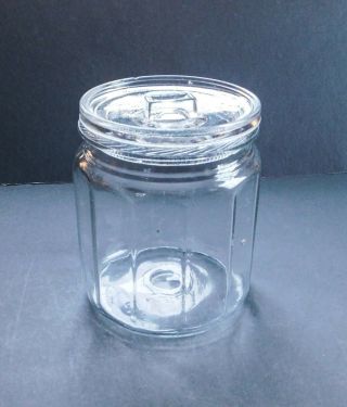 Antique Vintage Glass Cigar Humidor Jar With Lid Early 1900 