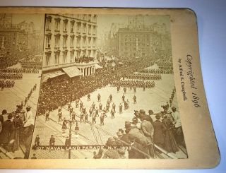 Rare Antique Stereoview Photo 1893 Naval Parade in NY - Alfred S.  Campbell N.  J. 3